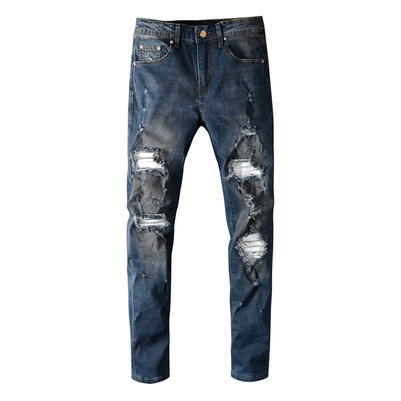 

Plus Size ripped jeans men pants denim cowboy big size trousers