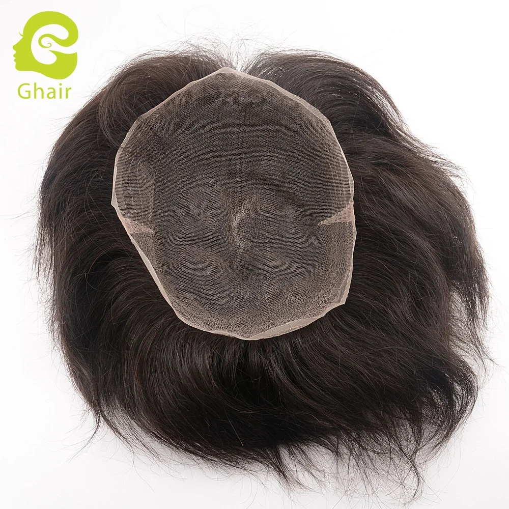 

Ready To Ship Human Hair Replacement System Swiss Full Lace Men Hair Wigs