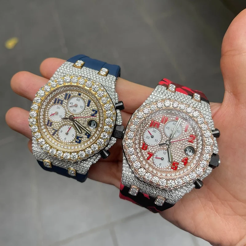 

Royal Offshore 18K/SS 25.30ctw Moissanite Diamond Buss Down Watch