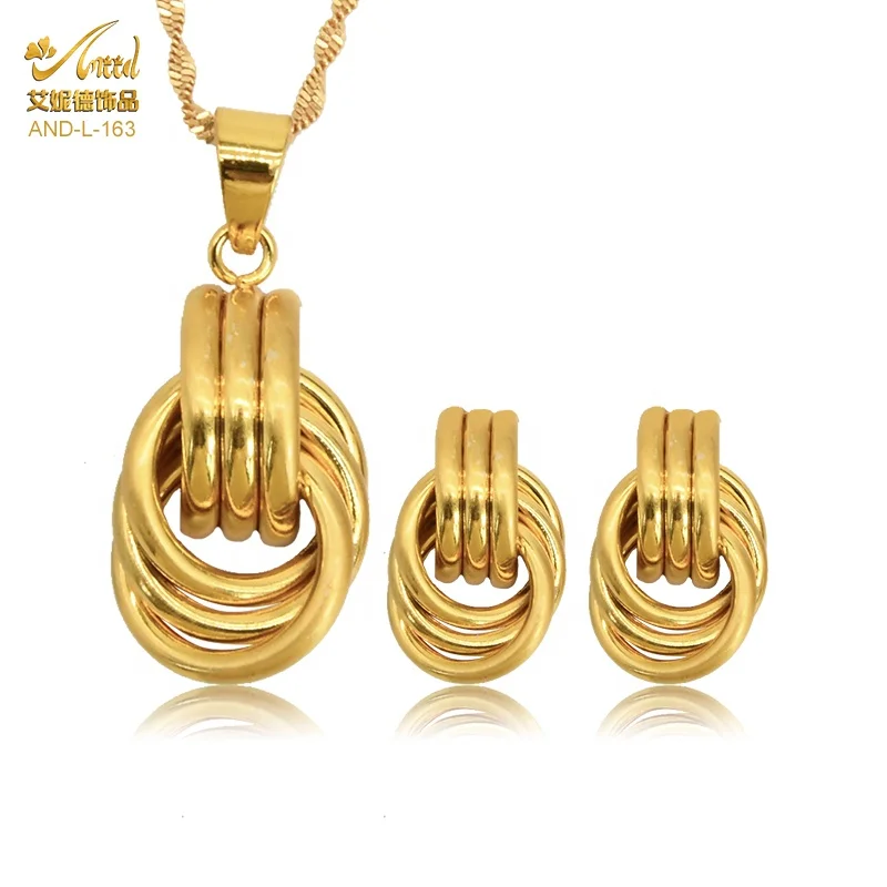 

Popular Earrings 18K Gold 18K Gold PlatedNecklace Set Women Trendy Party Fashion Jewelry 2021 Necklace Set