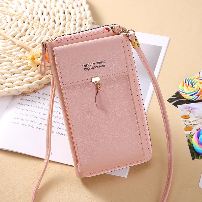 

Korean Fashon Mobile Phone Bags For Ladies PU Leather Mini Shoulder Bags Women`s Wallet Tide Brand Small Handbags