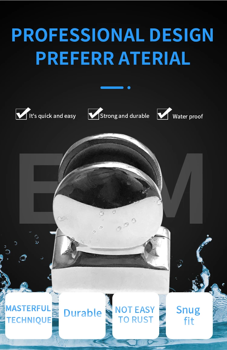 Hot selling stainless steel stair handrail accessories for frameless glass stainless steel 316 glass clamp