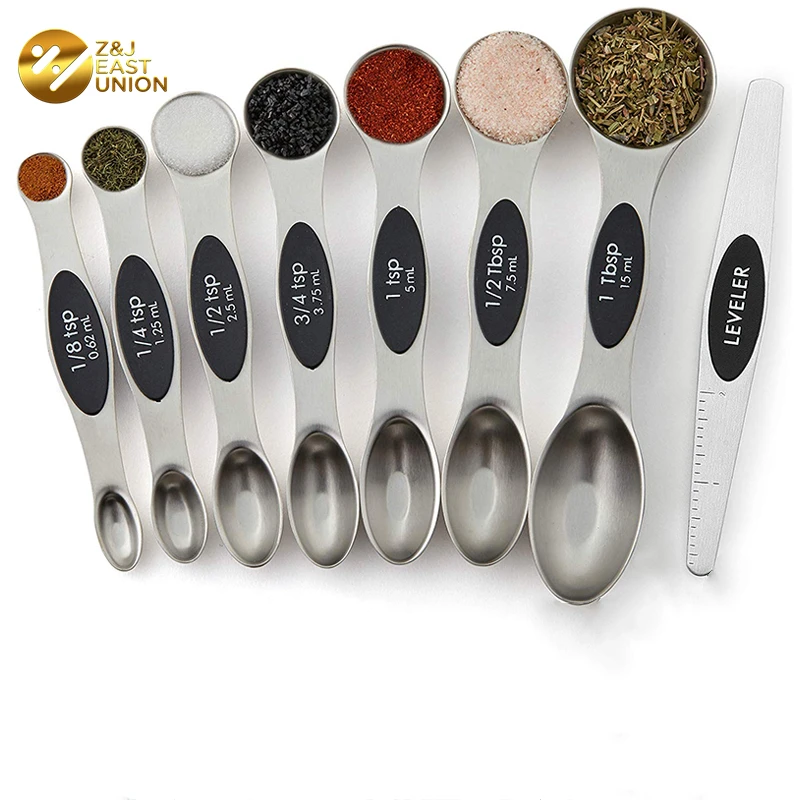 

Kitchen Stainless steel magnetic measuring spoon sets Dual Sided Fits in Spice Jars