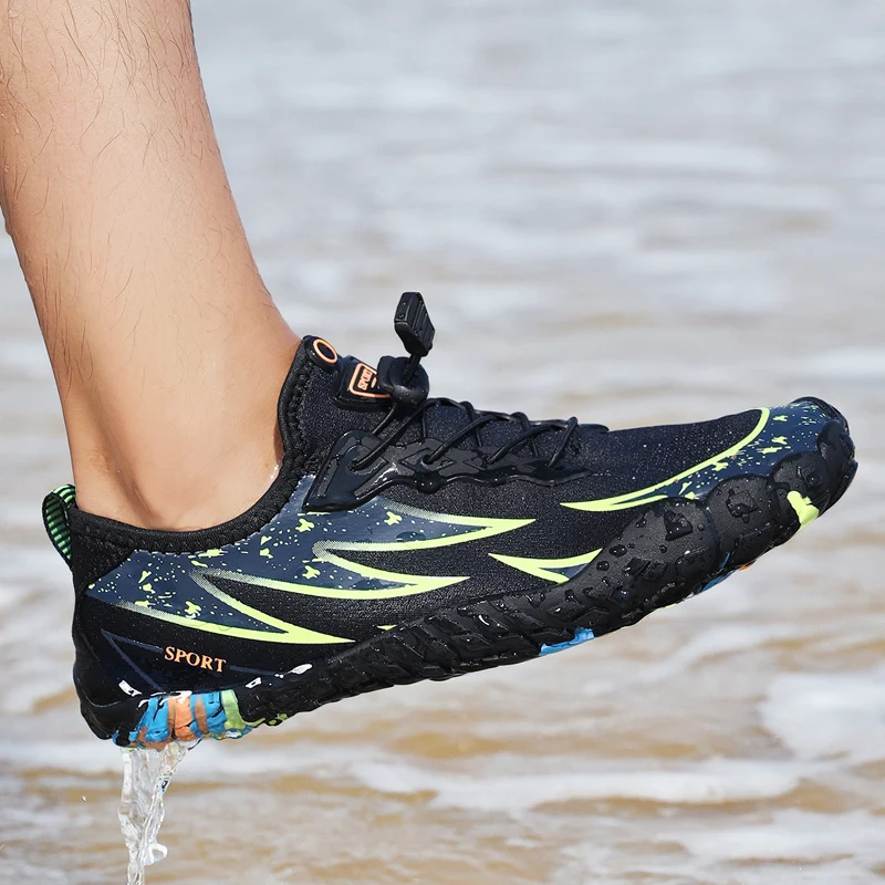 

Shoes Men Beach Custom Barefoot Water Shoes With Toes Quick-Dry Aqua Beach Wear Shoes