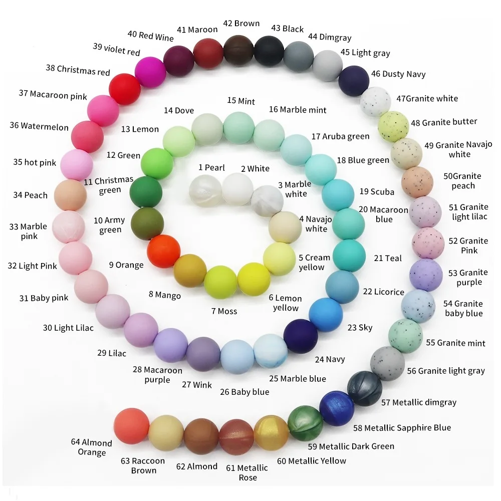 

Silicone Beads Wholesale Round Baby Teething Silicone Beads For Teething Jewelry Wholesale