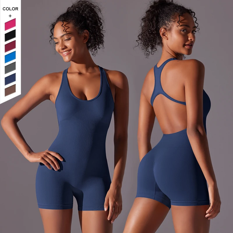 New Tight Back Seamless Yoga Bodysuit for Women With Hip Lift Integrated Sports Pilates Fitness Yoga Clothes for Women