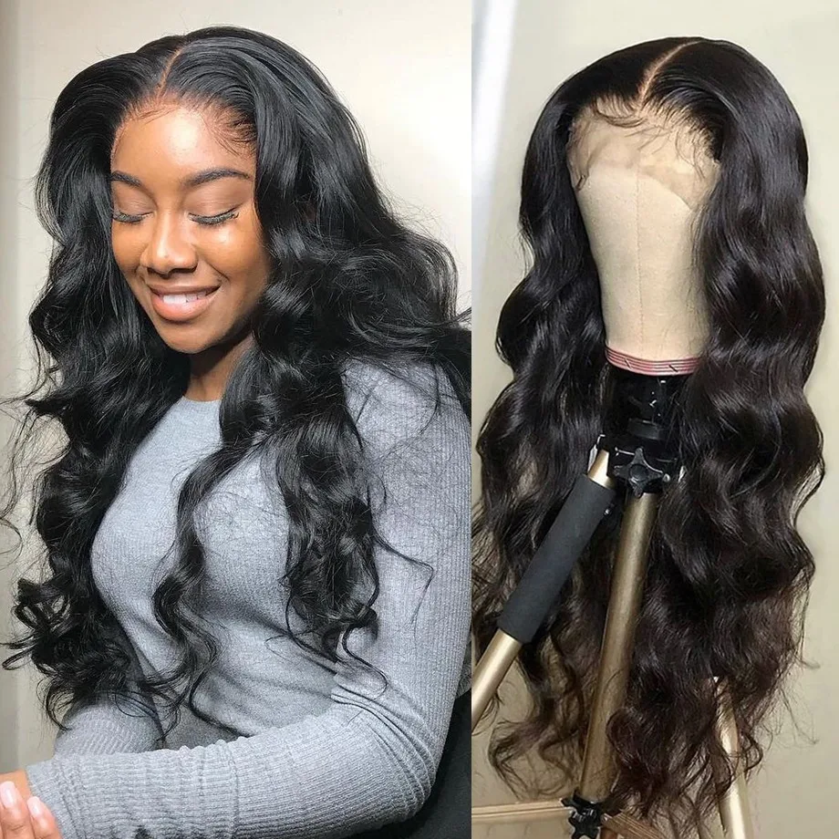 

Super Thin Transparent Lace Wig Human Hair Preplucked Hairline Body Wave 13x4 Lace Frontal Wet And Wavy Wigs