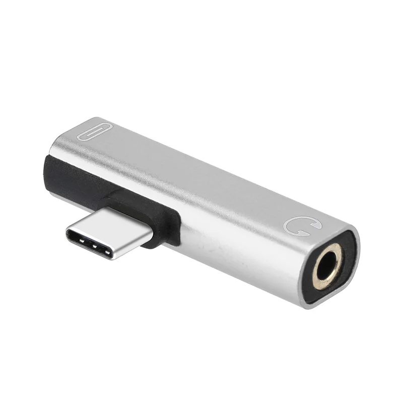 

2 in 1 type c splitter audio aux 3.5mm charger adapter for type c earphone adapter connector for Samsung Huawei, Black/red/blue/pink/gold