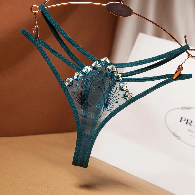 

sexy butterfly string lace silk cotton see through women lady t-back g string underwear panty thong with diamond for butt plug