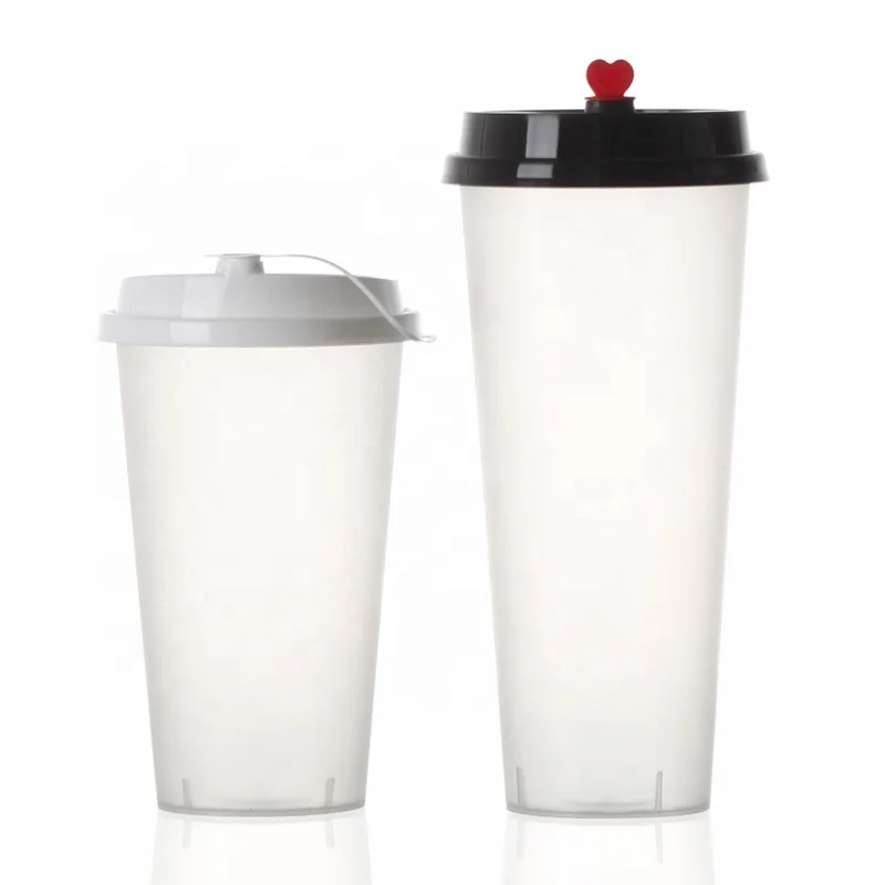 

Food grade custom printed 600ml clear cups disposable plastic bubble tea pp injection cup, Transparent clear