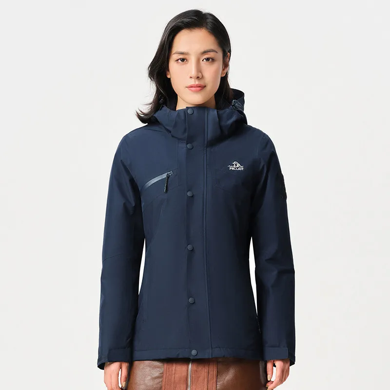 

Pelliot women 3 in 1 cotton liner waterproof jacket 10000mm hiking outdoor jackets, Customized colors
