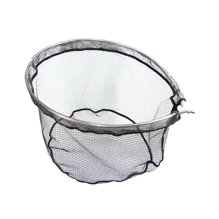 

Black Rubber Coatting Net AL Oval Fishing Net Rubber Landing Net