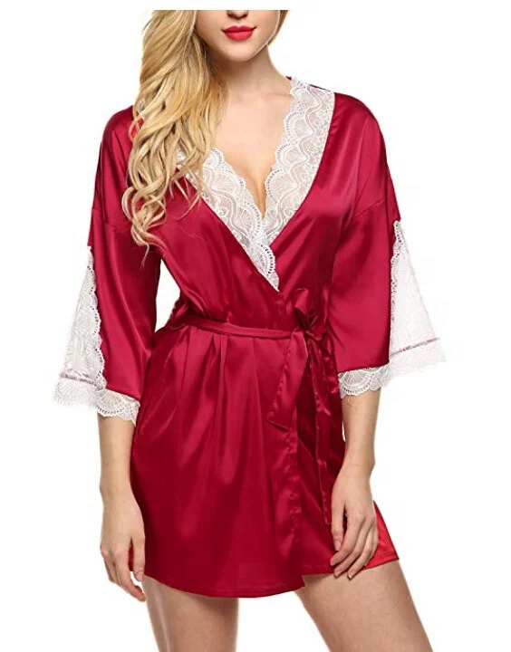 

Wholesale high quality silk sexy pajamas nightgown sexy