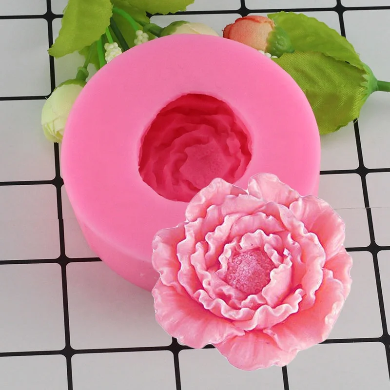 

3D Peony Shape Silicone Fondant Molds Flowers Handmade Soap Candle Clay Mold Cake Baking Wedding Decorating Tools Chocolate