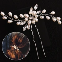 

Hot Sale Elegant Bridal Pearl Handmade Flower Beautiful Crystal Hair Accessories Wedding Hair Pins Bridesmaid Bridal Decor