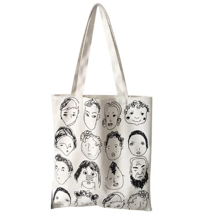 

Fashion Women Canvas Printing Art Reusable Shoulder Bags Handle Bags