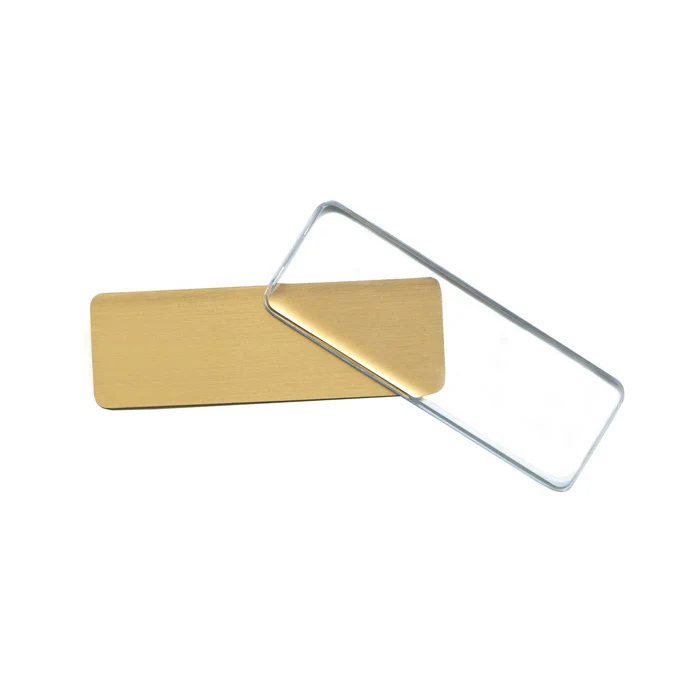 

reusable name tag magnetic name badge with lens cover, Silver,gold, white