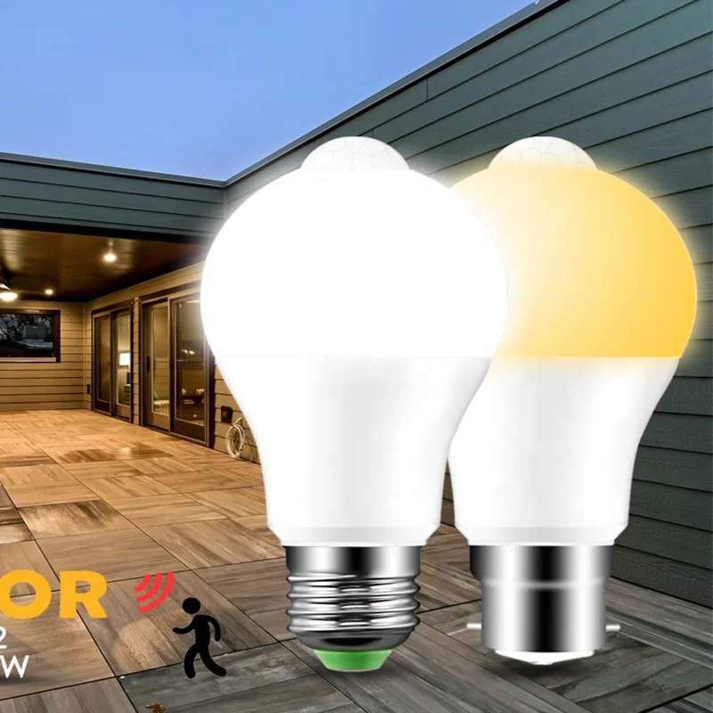 Indoor 9w E27 B22  motion sensor led lights bulb