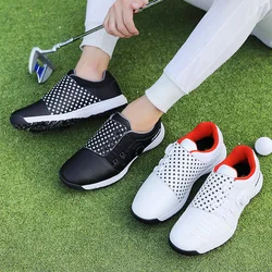 Golf Shoes For Men New Arrival Wholesales Microfiber Leather Non-slip Rotation Shoelace Professional Golf Shoes