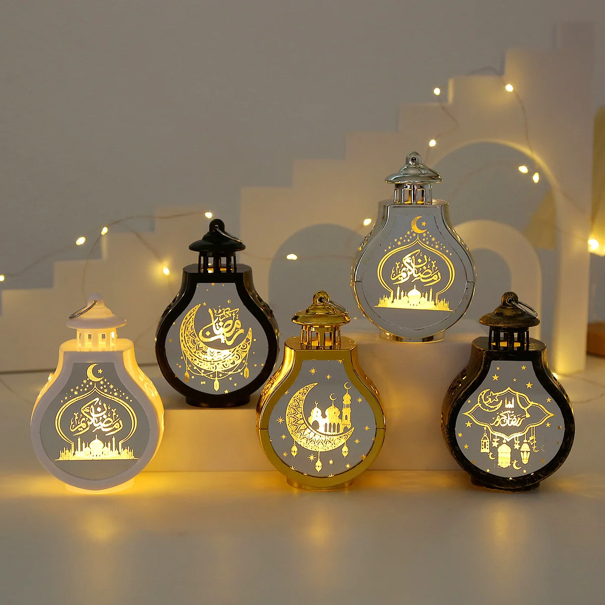 

DAMAI Muslim Eid Mubarak Party Supplies Arabic LED Hollow Star Moon Electronic Candle Ramadan Lanterns Ramadan Decorations 2024