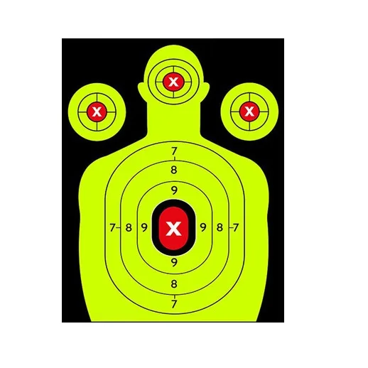 

12 x18 inch Self Adhesive Shooting Targets Shots Burst Bright Fluorescent Yellow Stick Splatter Silhouette