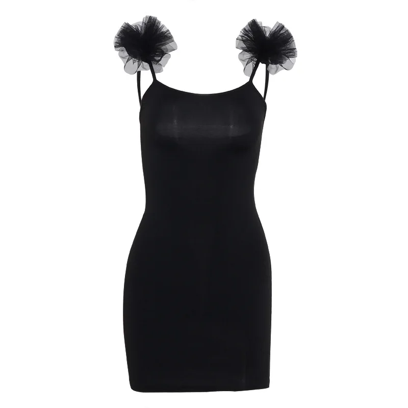 

2020 new arrivals fashion design fancy spaghetti strap square collar women bodycon casual dresses