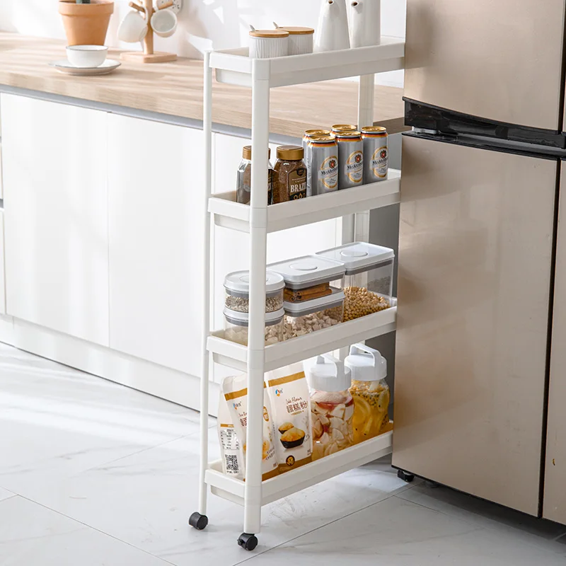 

Slim Slide Out Storage Tower Rack Mesh Rolling Organization Serving Cart Shelf Narrow Spaces gap storage rolling trolley cart