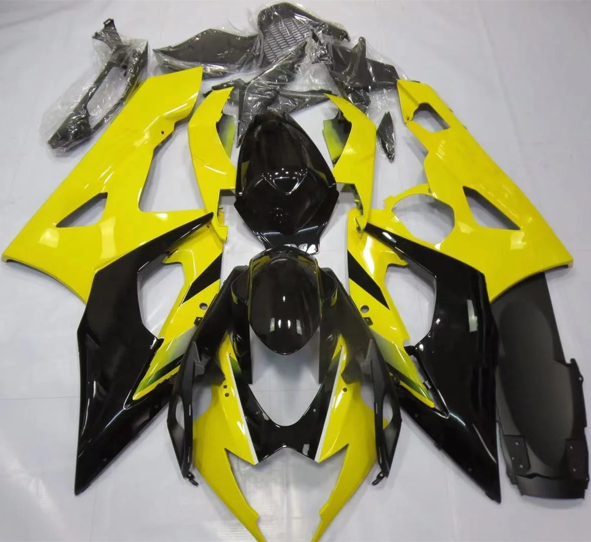 

2022 WHSC Motorcycle Parts For SUZUKI GSXR1000 2005-2006 ABS Plastic Bodywork Black Yellow, Pictures shown