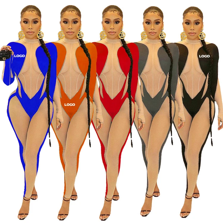 

Free Shipping Sleeveless Mesh Joint Women Fitness Jumpsuit Ladies Compression Push Up Gym Workout Yoga Jumpsuit, Customized color