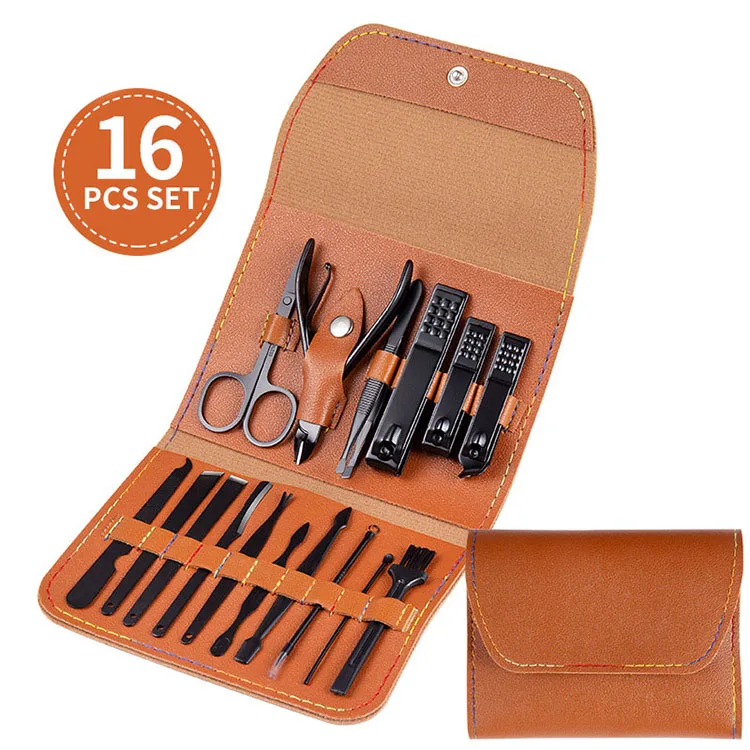 

High Quality 16Pcs Manicure Pedicure Makeup Grooming Care Stainless Steel Supplies Kit Nail Clipper Set