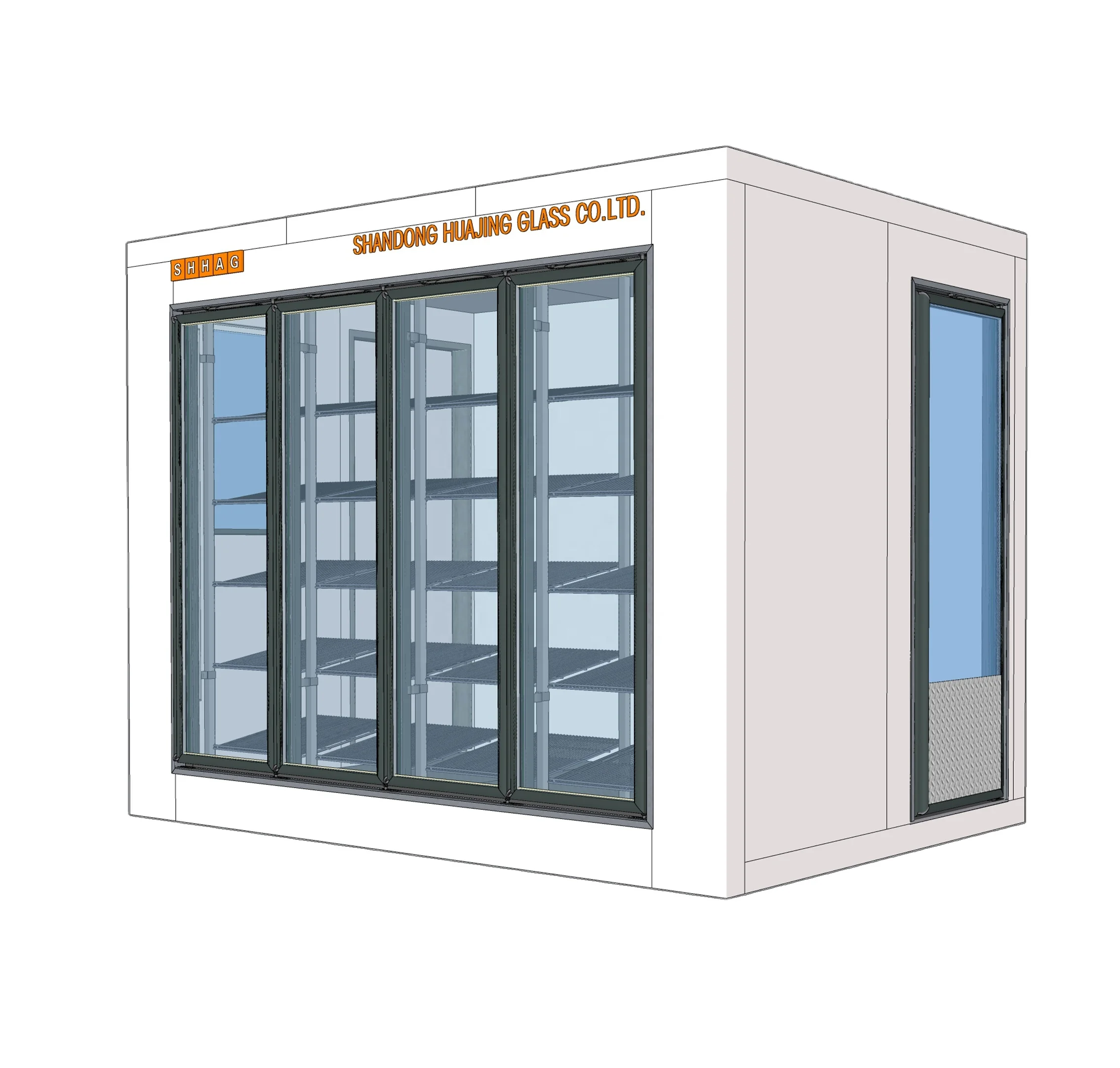 

Glass Doors With shelving for gas station Walk-in beer cave/beverage coolers