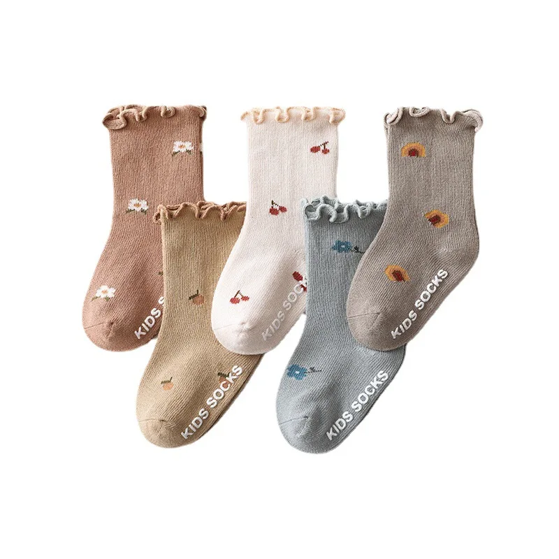 

Wholesale Cotton Elastic Comfortable Print Girls Baby Ruffle Socks