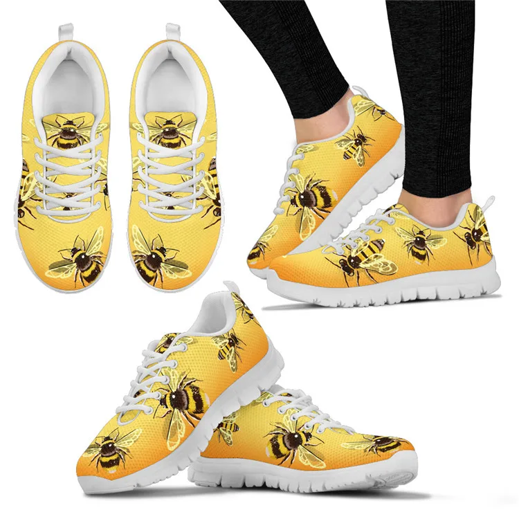 

3D Custom Printing Women Casual Shoes Female Mesh Flats Comfort Shoes Footwear