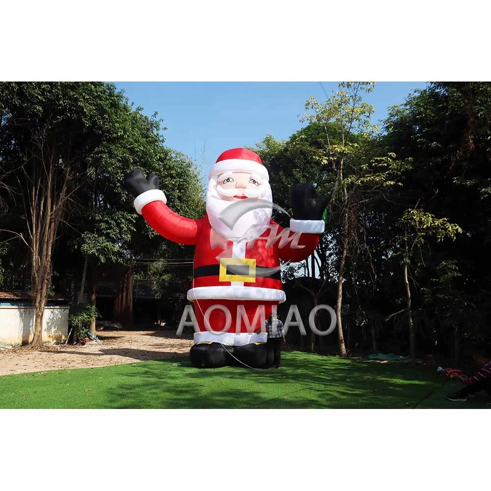 

Best quality inflatable santa claus christmas giant santa claus with a green gift bag