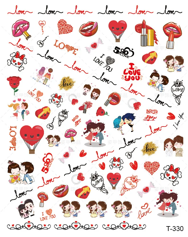 New Arrivals Diy Rose Cupid Love Valentine's Day Theme Waterproof Wedding Graffiti Nail Art