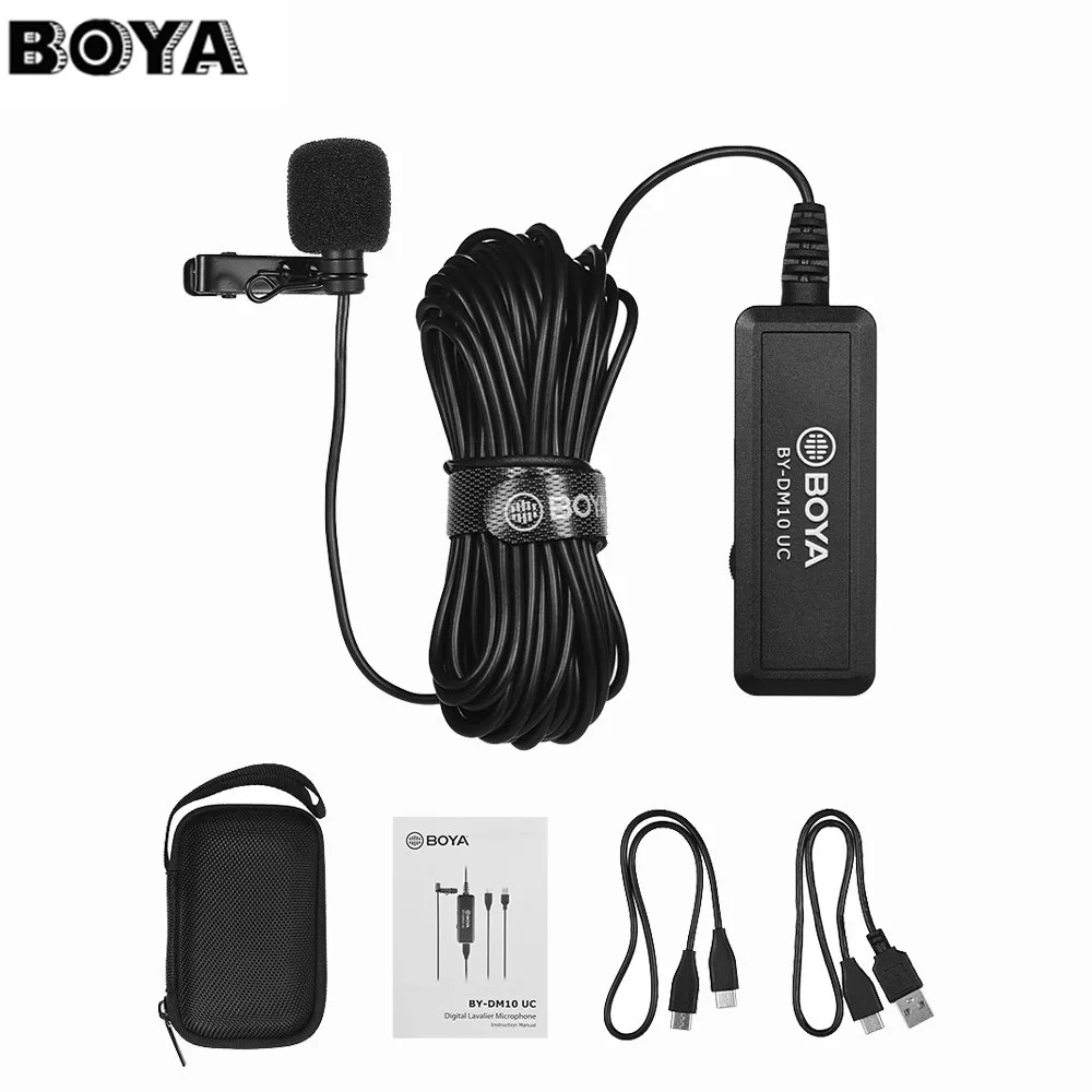 

BOYA BY-DM10 UC Microphone USB Lavalier Lapel Microphone Mic Clip-on Omni-Directional for Type-C Smartphone and Computer PC