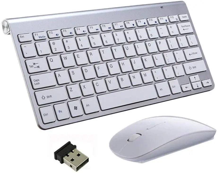 

Wireless Keyboard and Mouse combo, Full Size & Ultra Thin Compact Keyboards and Mouse 2.4G Slim Keyboard & Mouse Set