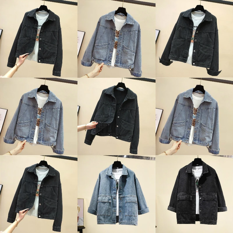 

custom made denim jacket ladies women jacket outerwear Plus Size