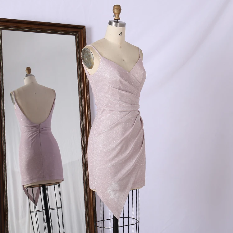 Chaozhou unique design cheap knee length ruffle bodycon homecoming dress backless short prom dresses