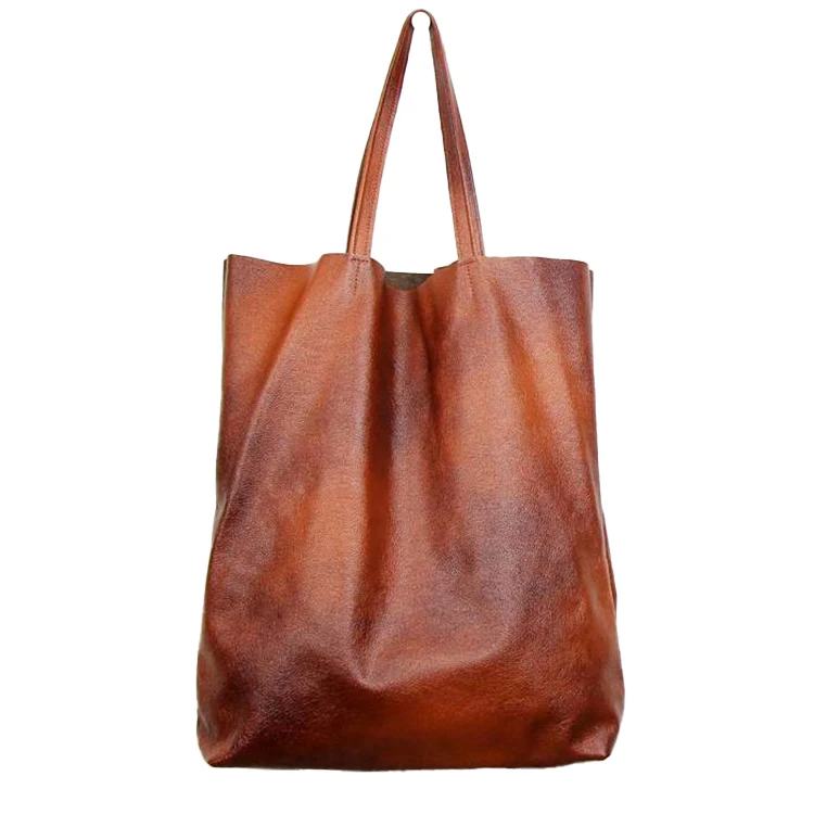 

EG526 2021 Latest fashion ladies vintage large shoulder handbags premium quality oil wax soft pu leather custom women's tote bag
