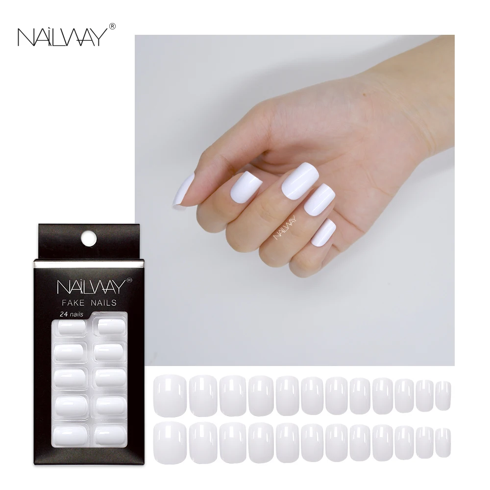 

Custom Factory Direct Pre-Glued Impress Pure Color 24 Pcs Press On Nails Designs, Red,pink,white ,or as your requirement