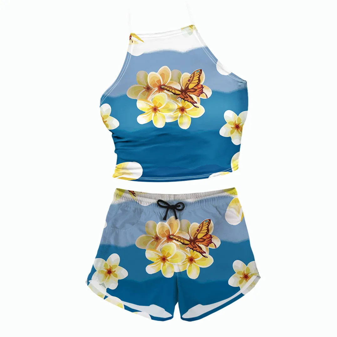 

Summer Casual Wear Hibiscus Hawaii Tropical Plants Print Good Quality Plus Size Women Beachwear Swimwear Summer Wear Sexy, Customized color