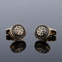 

XUSHI Gold Silver Classic Enamel Pattern cufflinks for men XK18S372