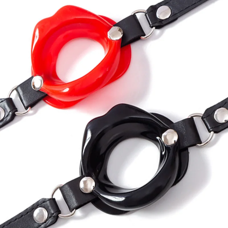 

BDSM Bondage Restraints Shop Strap On Big Lip Oral Rubber Open Mouth Gag Band Restraints Femdom Slave Metal sex toys for woman