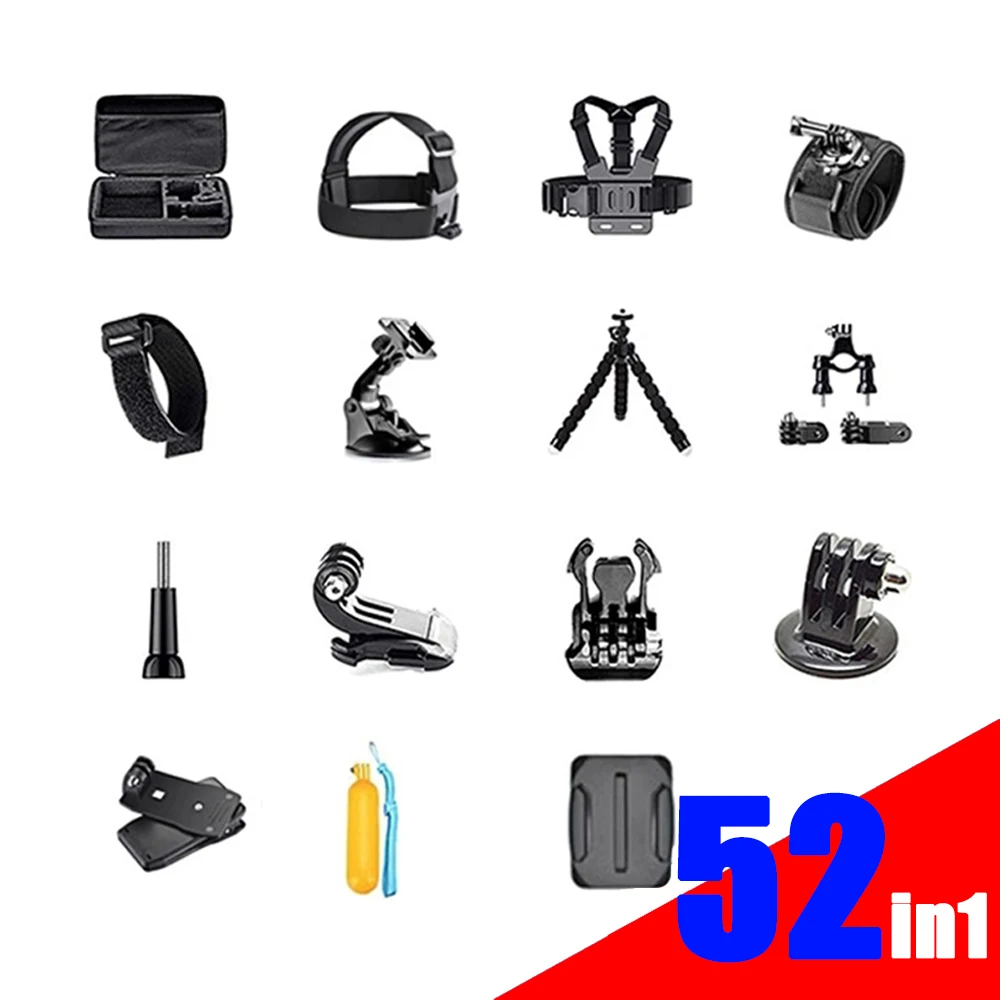 

Factory Sell 52 In 1 Professional Video Action & Sports Photo Other Action Camera Accessories For Gopro Dji Canon