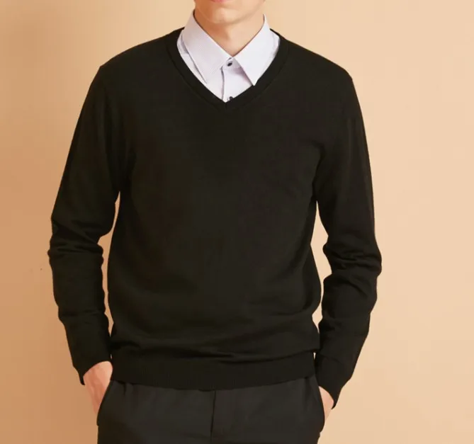 
2019 2020 cheap wholesale custom 12g v neck plain blank knit sweater for men 