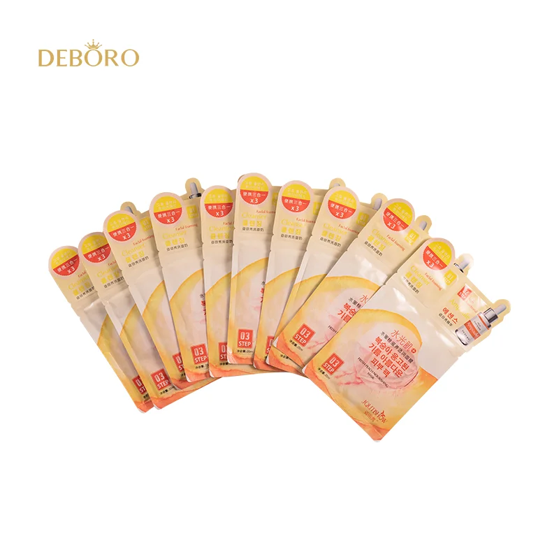 

Hot Sale Portable 3 in 1 Peach Nourishing Cleanser Serum Facial Mask Sheet Mask