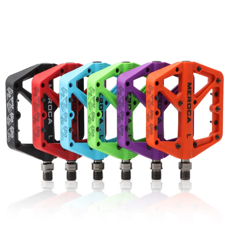 

Hot Sale Mountain Bike MTB Pedals Bicycle Wide Flat Platform Pedals Fixed Gear Ultralight Sealed Bearing Bicycle Nylon Pedals, Red/blue/black/purple/greem/orange