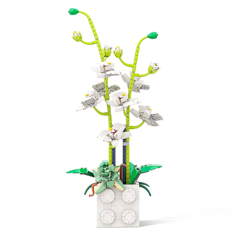 

Buildmoc Building Block Phalaenopsis Flowers Bricks Toys Compatible with Legoingly Flower Bouquet #10280 #40461, Multi