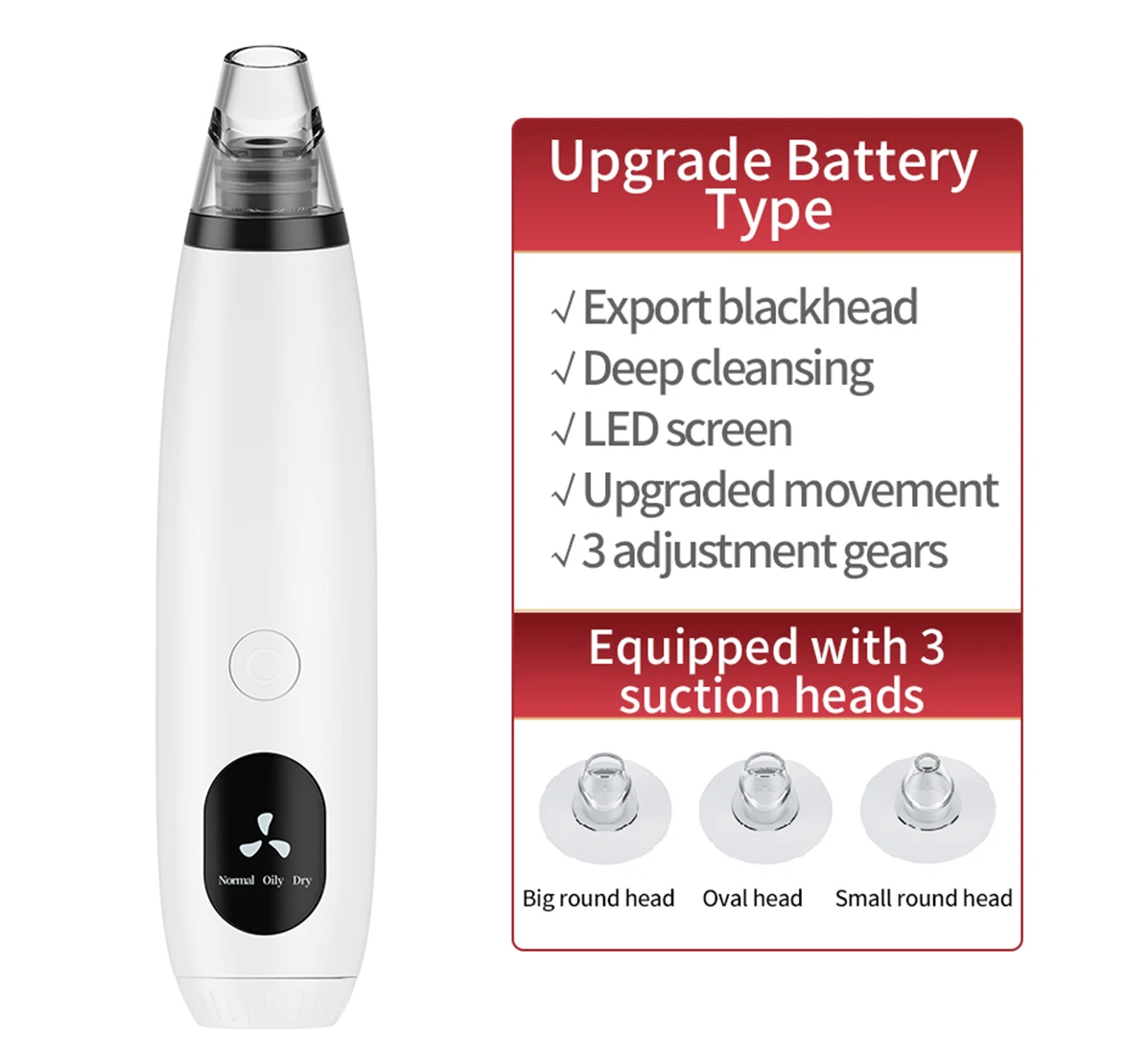 

Blackhead remover electric pore cleaner, face pore vacuum black head removal machine, White